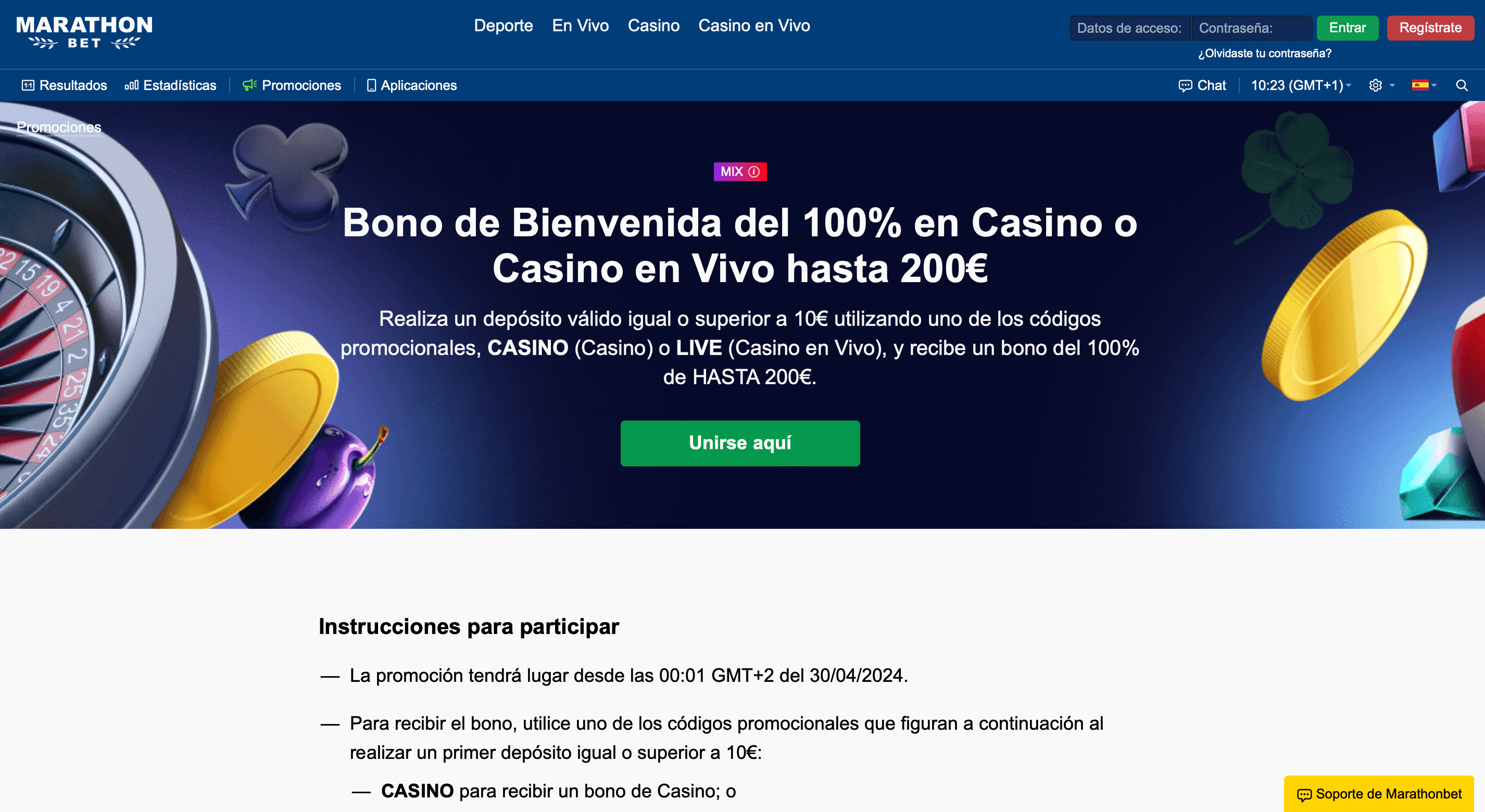 Bono de Marathonbet