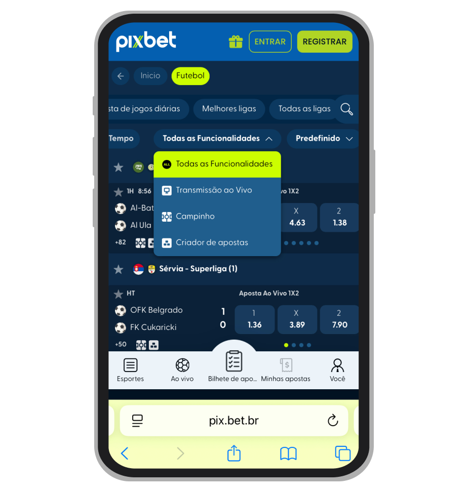 Funcionalidades da Pixbet