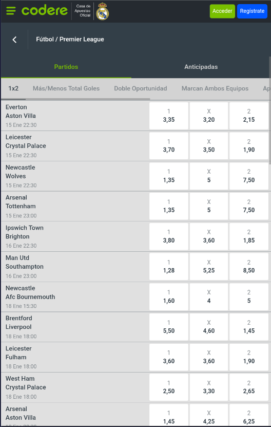 Apuestas en Premier League inglesa