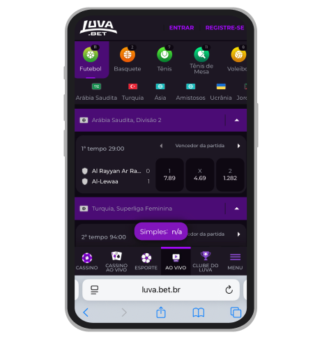 Apostas ao vivo na Luva.bet