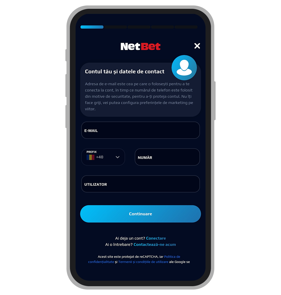 Înregistrare NetBet