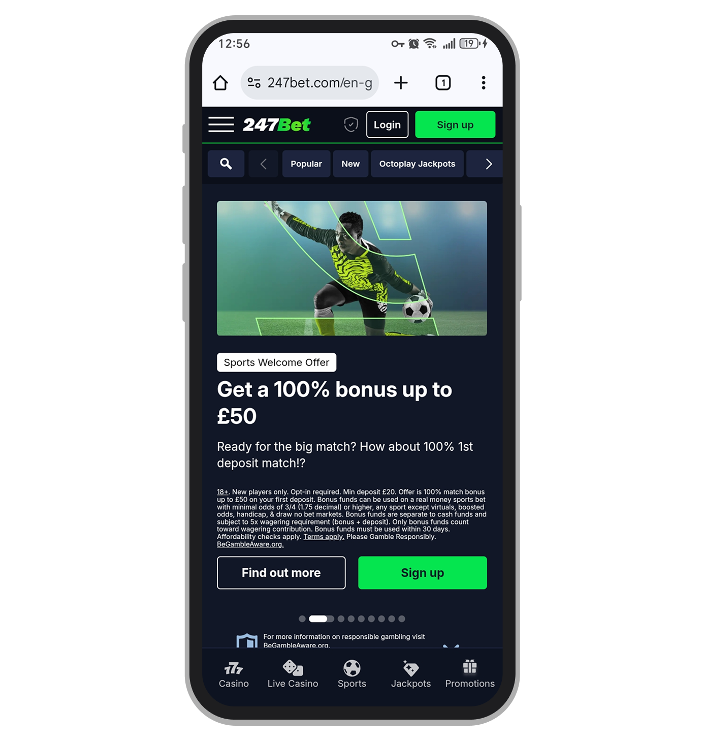 Sportsbook home page