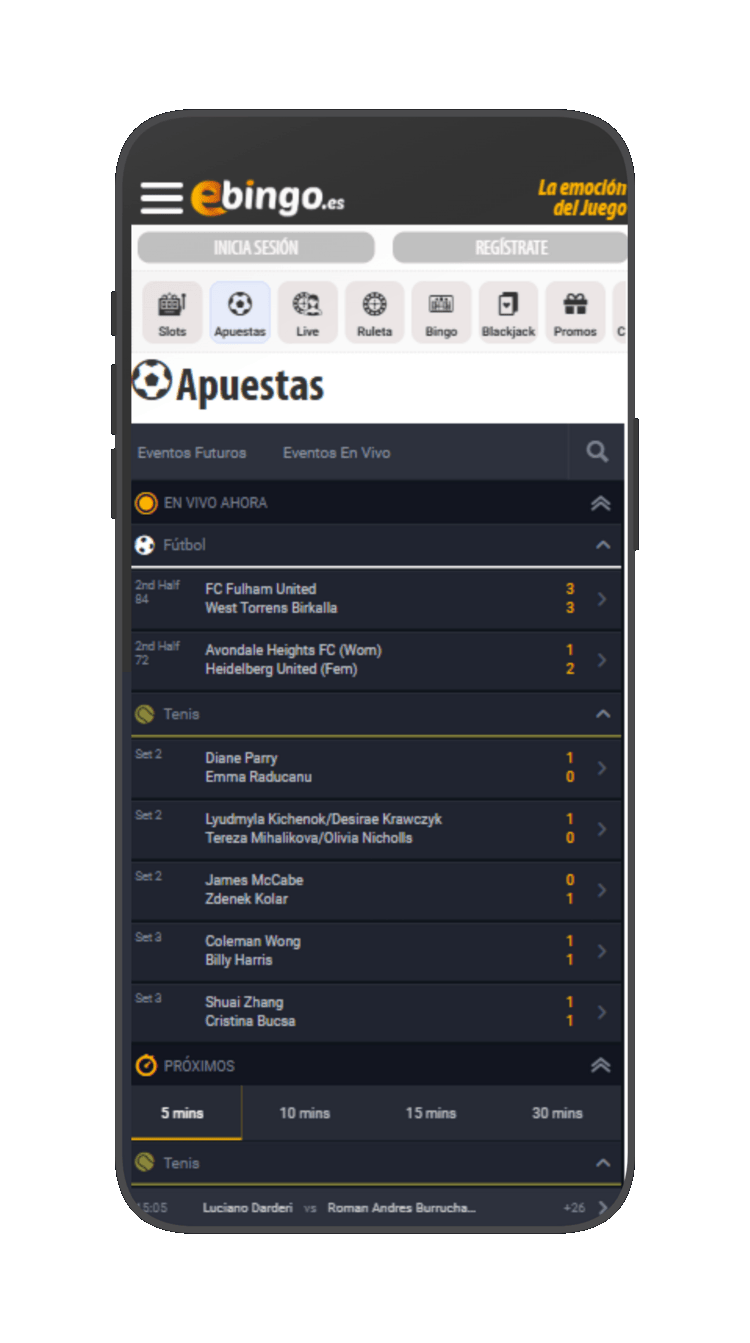 Sección de apuestas deportivas 