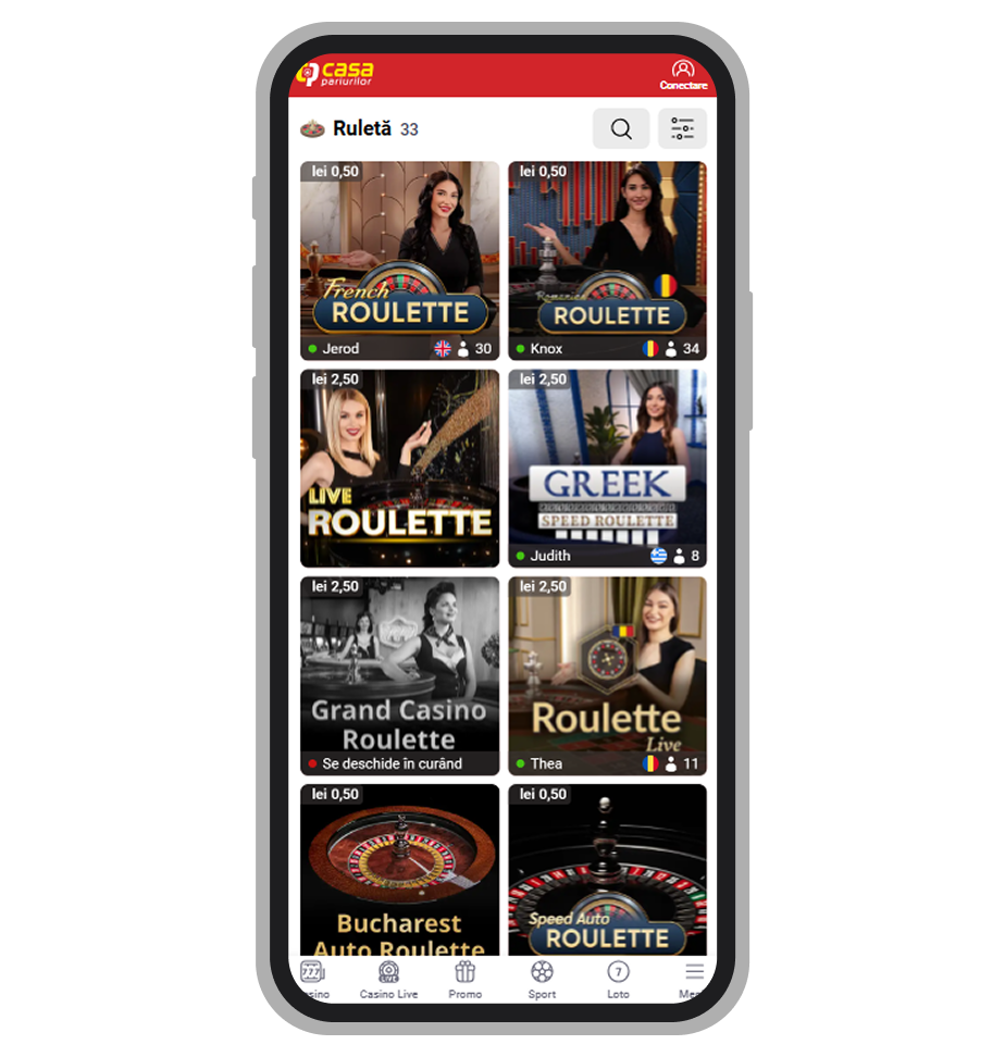 Mese de ruletă live