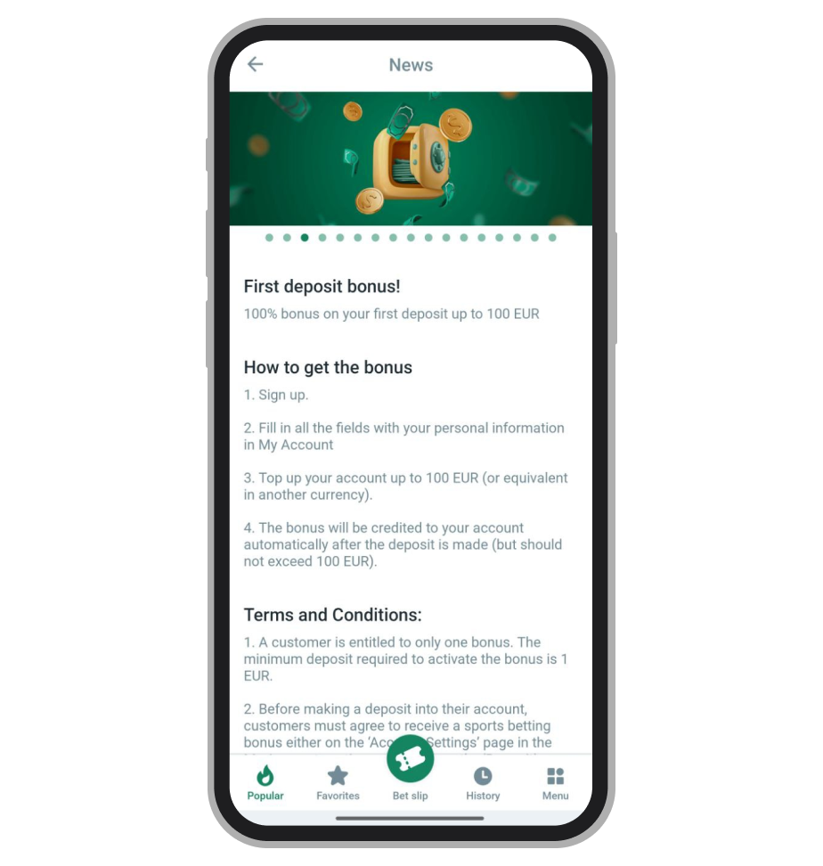 Условия акции в Betwinner