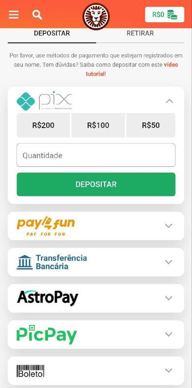 Escolha o método de pagamento com o depósito mínimo LeoVegas