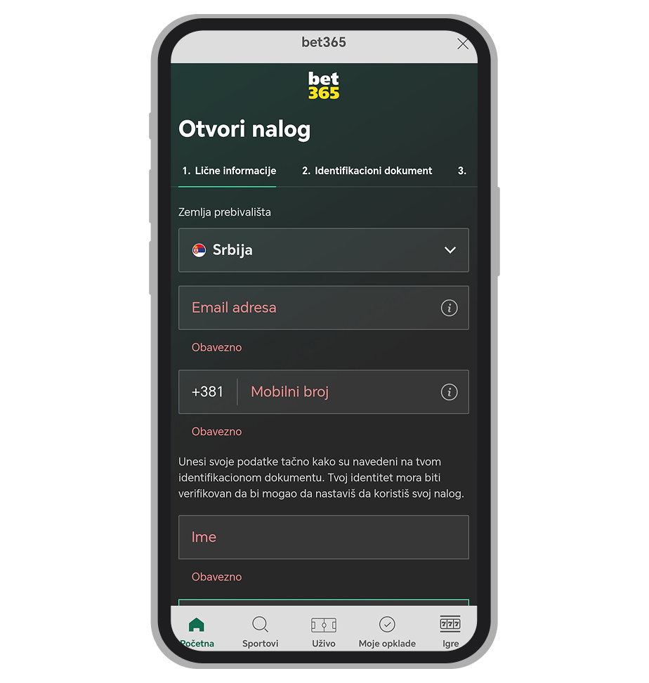 Bet365 registracija