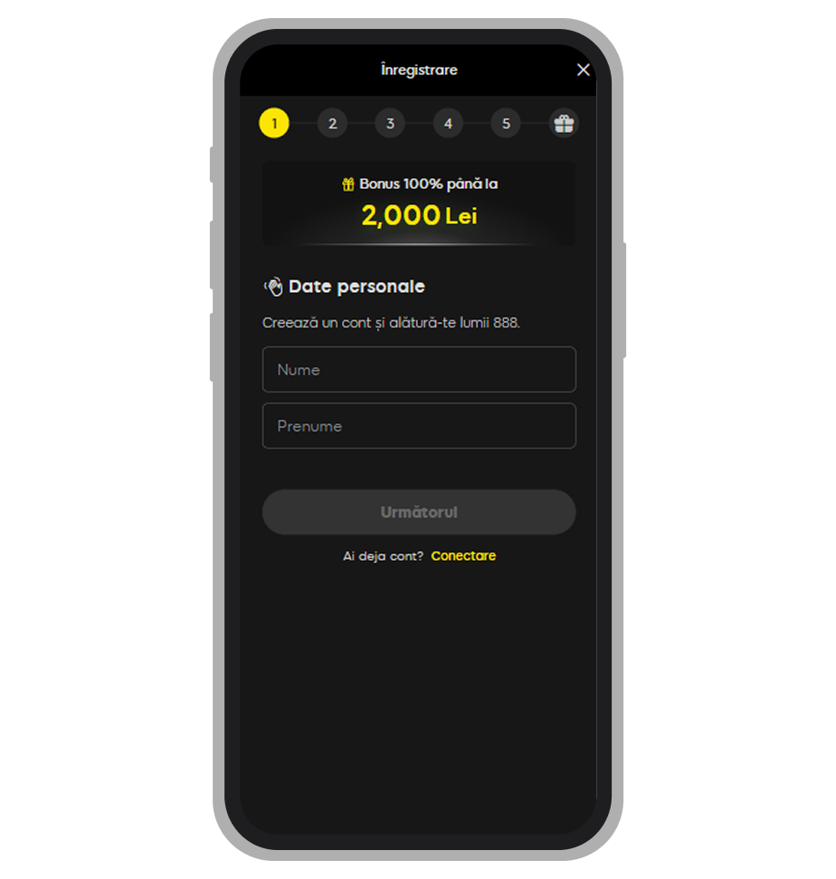 Deschiderea unui cont la 888casino