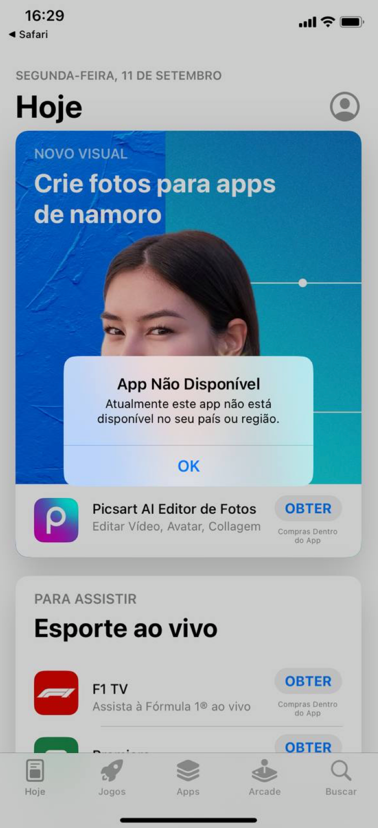 1xBet App não esta disponível no App Store Brasil
