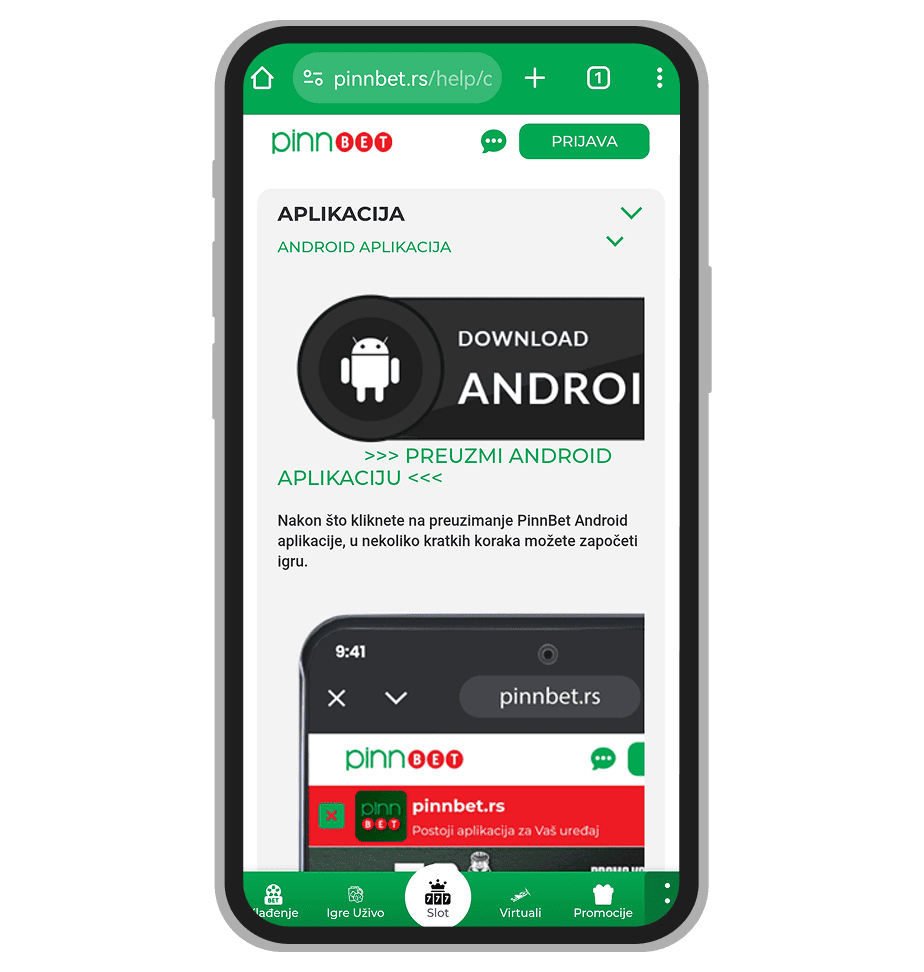 PinnBet linkovi za download aplikacije