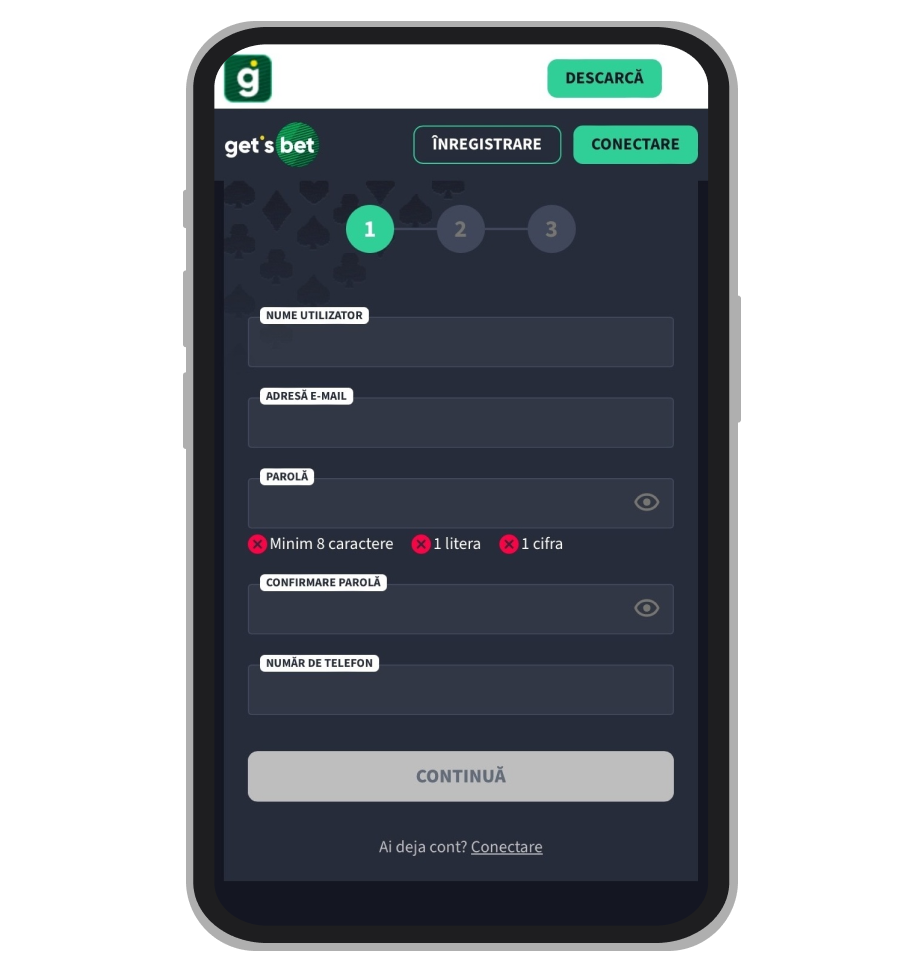 Formular de înregistrare
