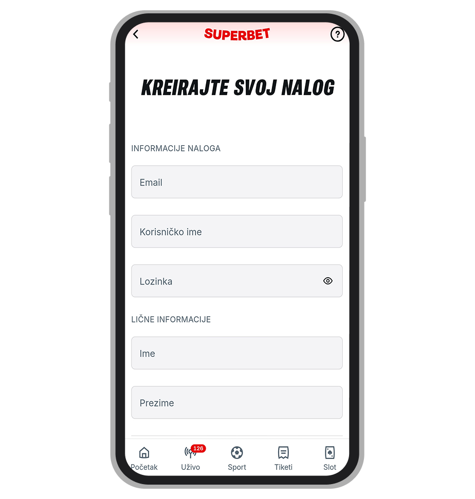 Superbet kreiranje naloga