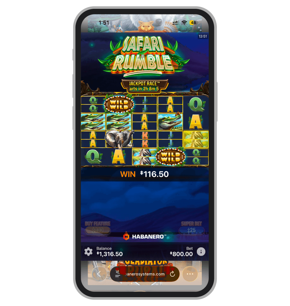 Бонус-раунд в Safari Rumble