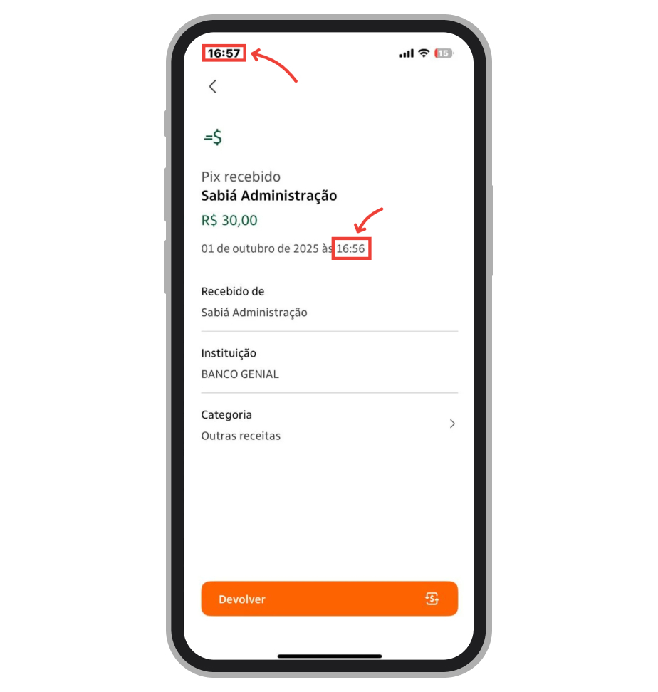Dinheiro cai na conta bancário. Tempo registrado — 16h57