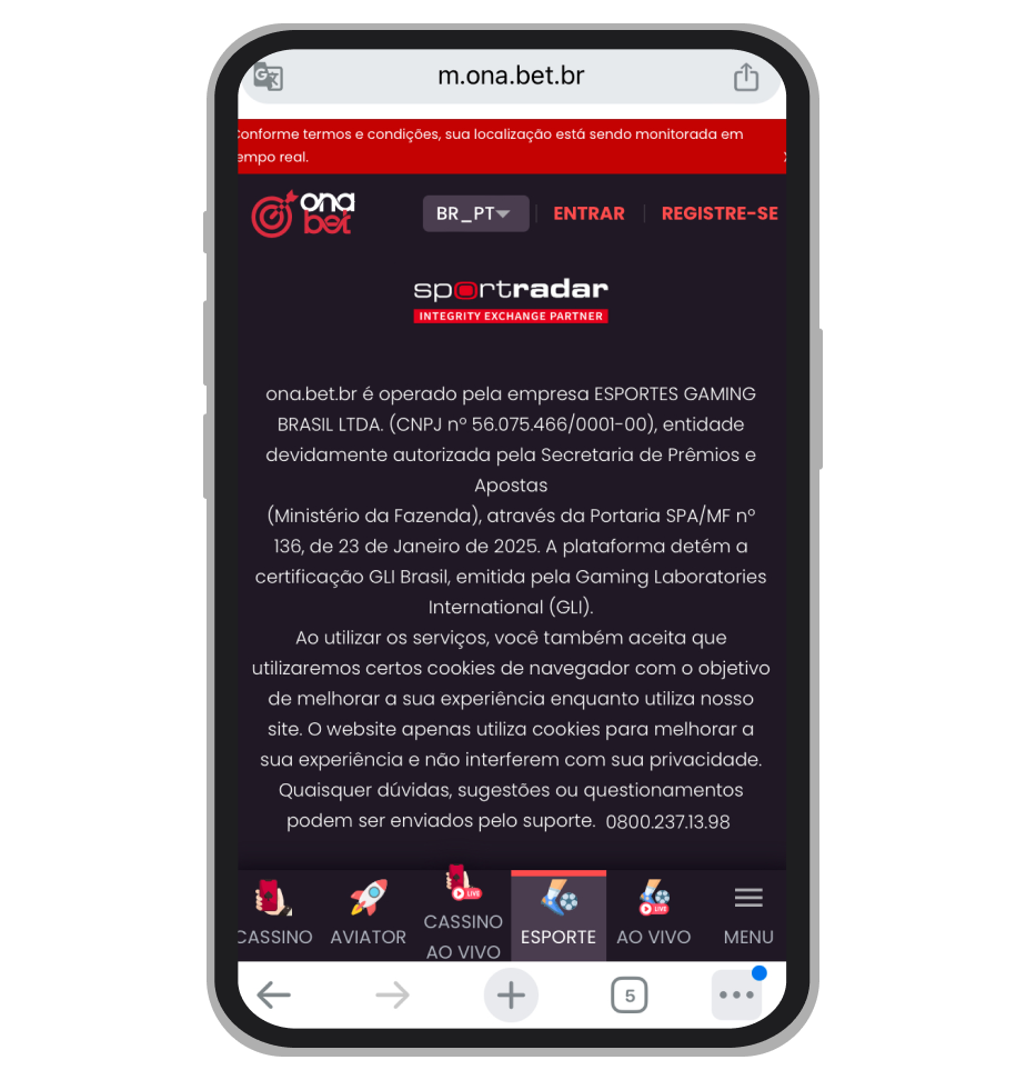 Licença da Onabet para operar no Brasil