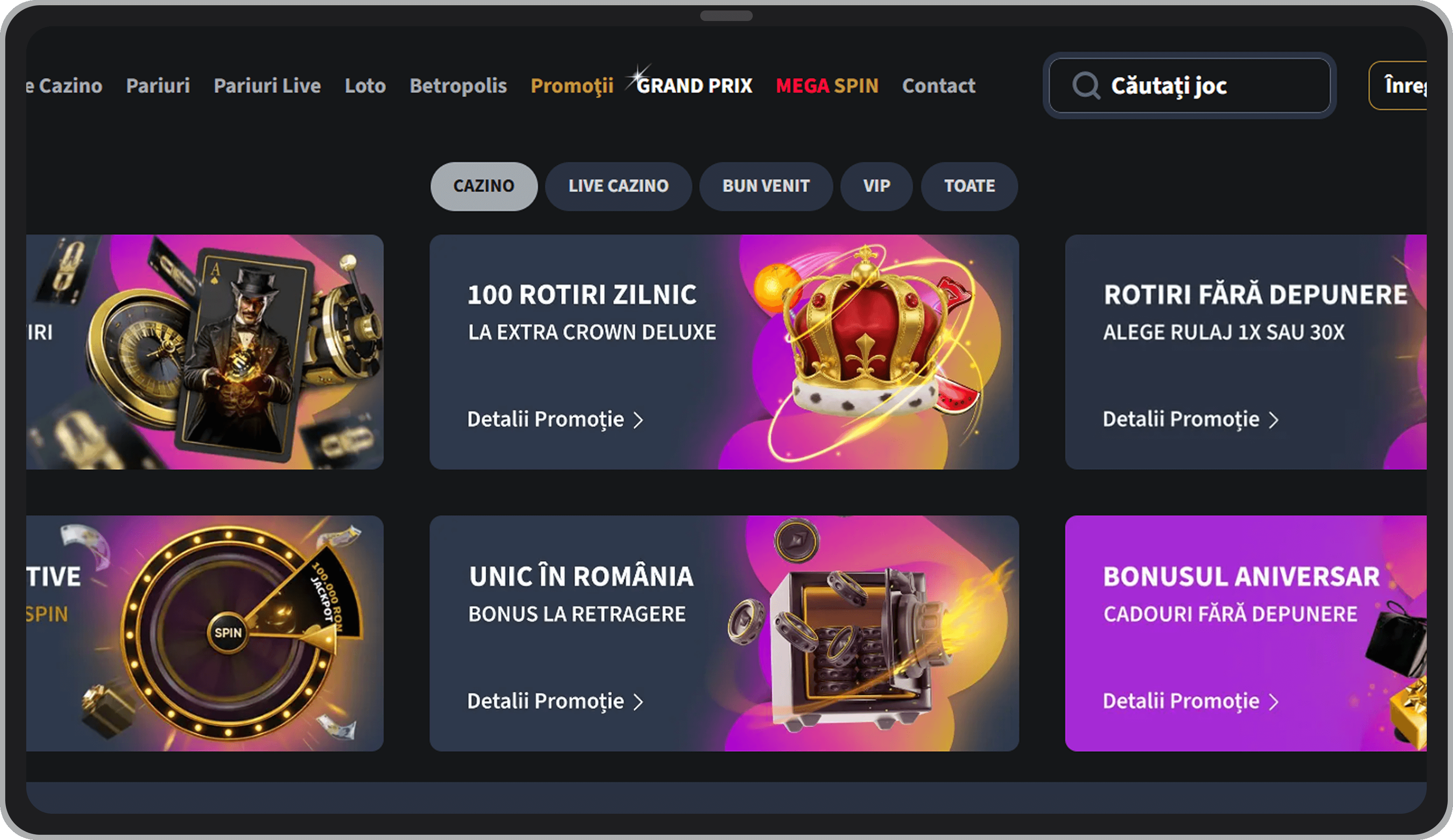 Conti Cazino Promotii