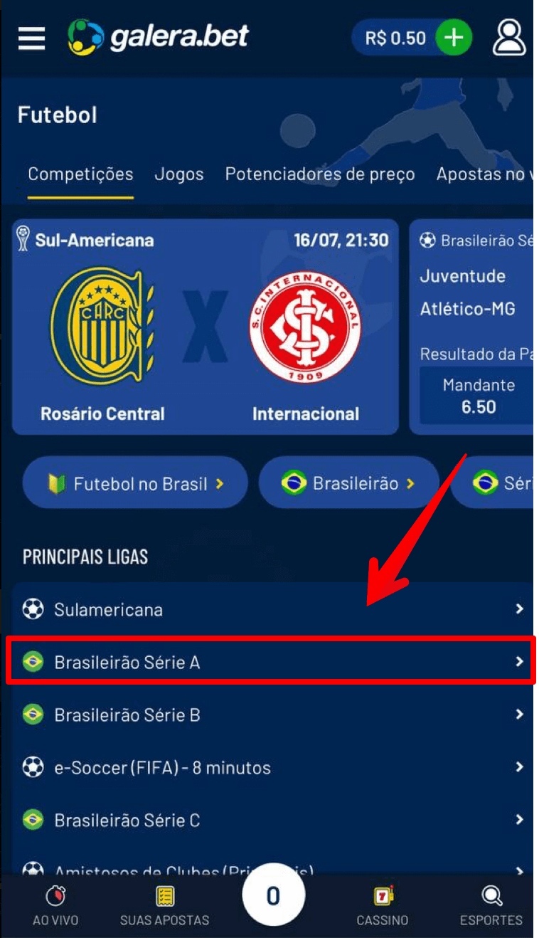 Escolhe um esporte Galera Bet 