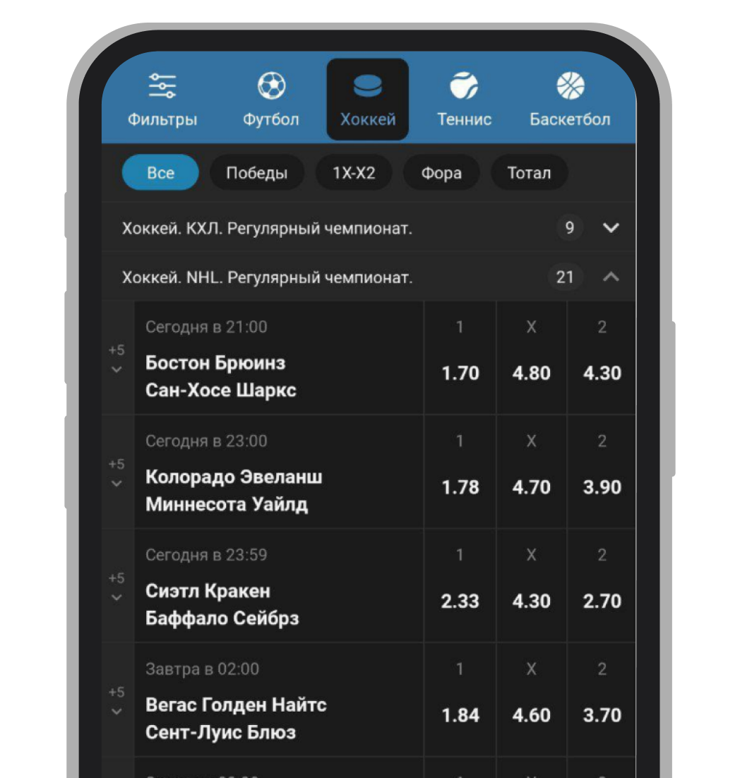 Мобильное приложение БК «Бетсити»