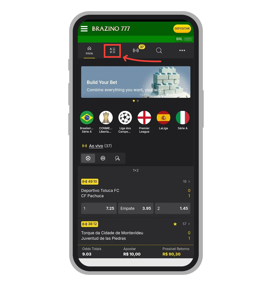 Cliqem na aba Esportes 