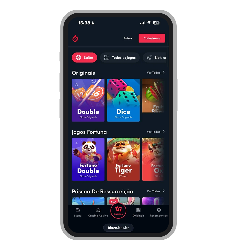 Slots originais do cassino Blaze