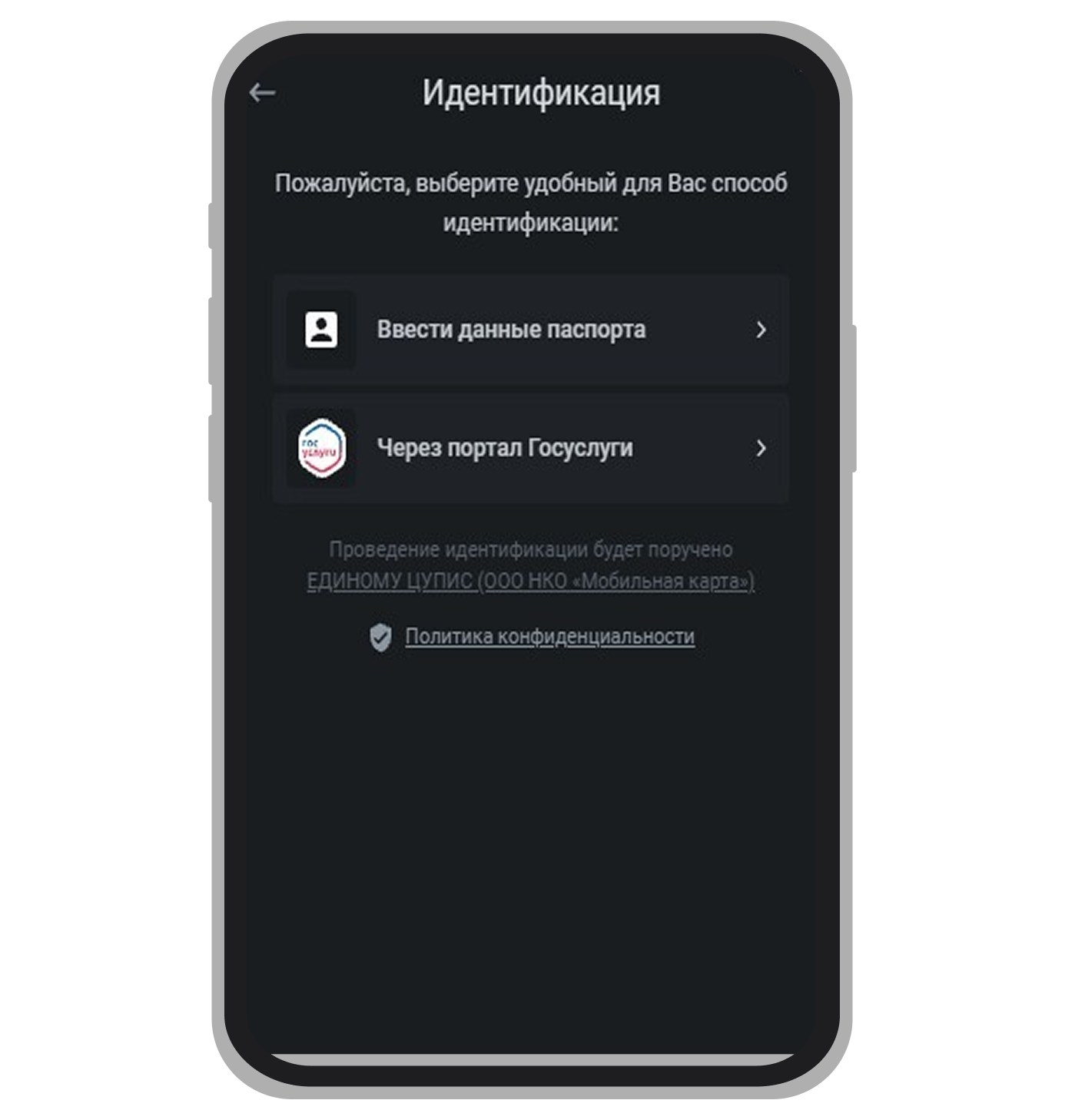 Страница верификации в Leon