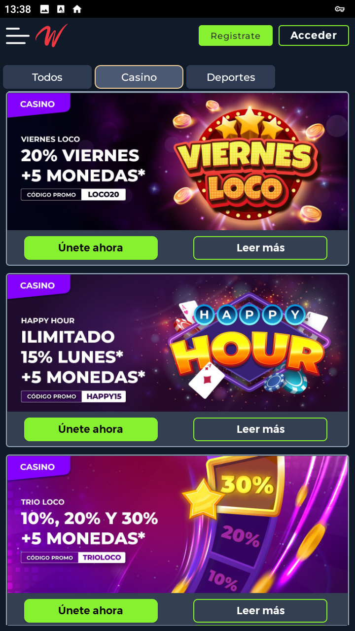 Promociones en Winpot