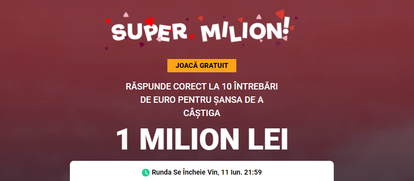 Castiga 1 Milion la Superbet doar pana pe 11 Iunie