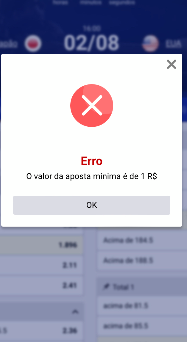 Aposta mínima aceita na SapphireBet é de R$1