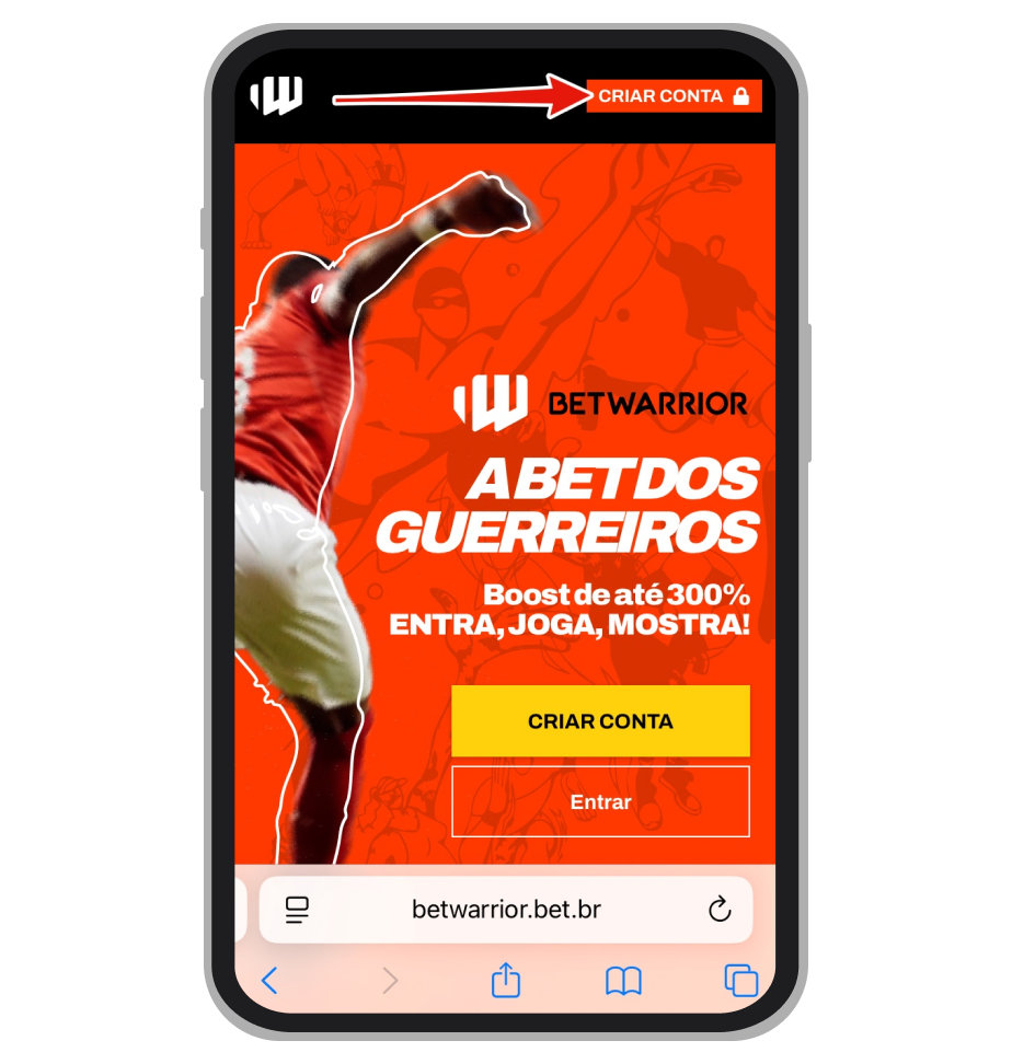 Clique no botão "Criar conta"