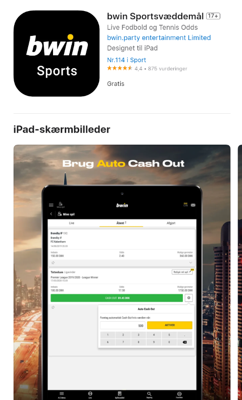 Bwin side til iOS