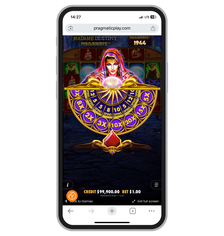 Madame Destiny Megaways — колесо призов