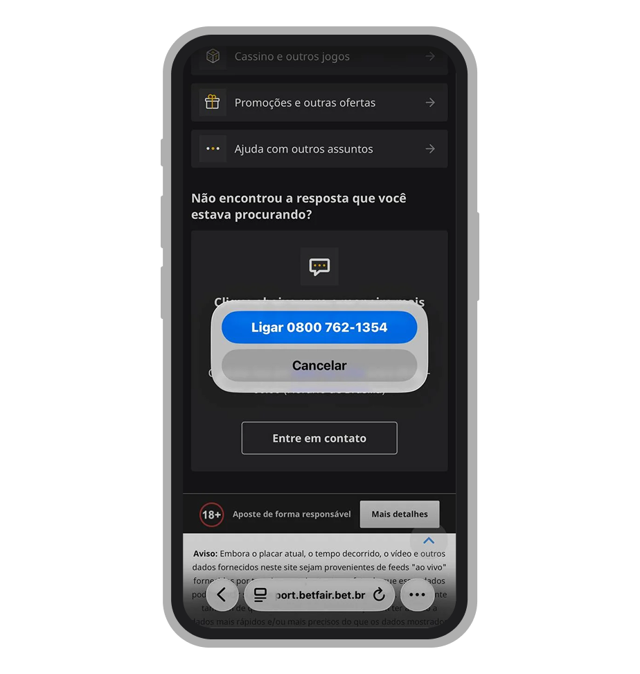 telefone do suporte da Betfair