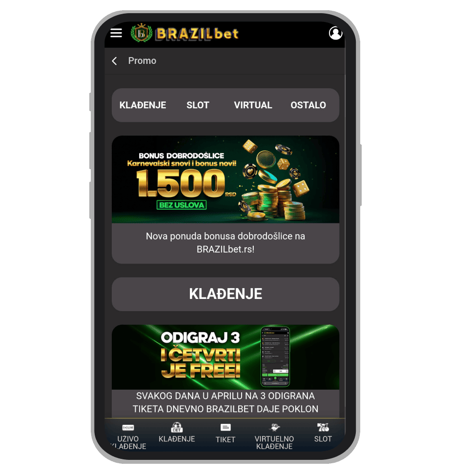Stranica sa promocijama na BrazilBet