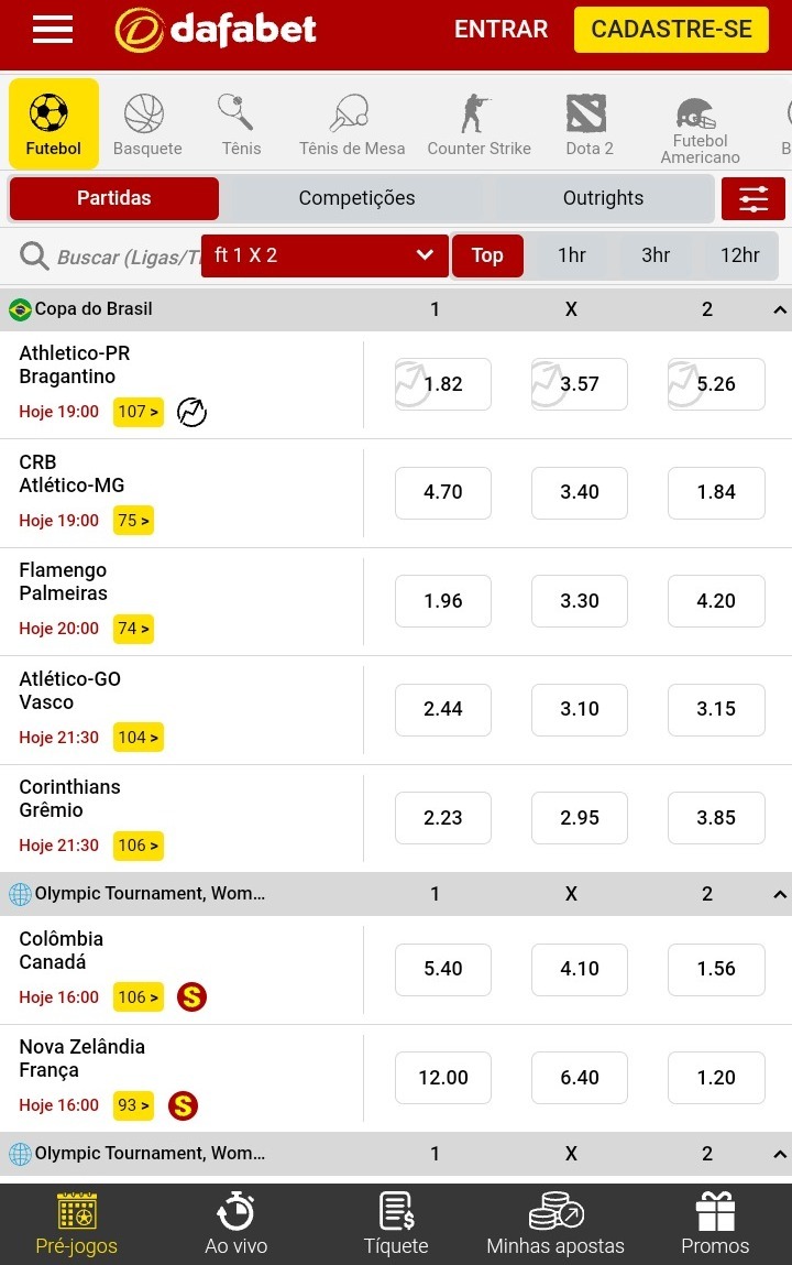 Pré-jogos no Dafabet mobile