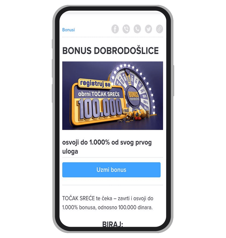 Mozzart ponuda dobrodošlice