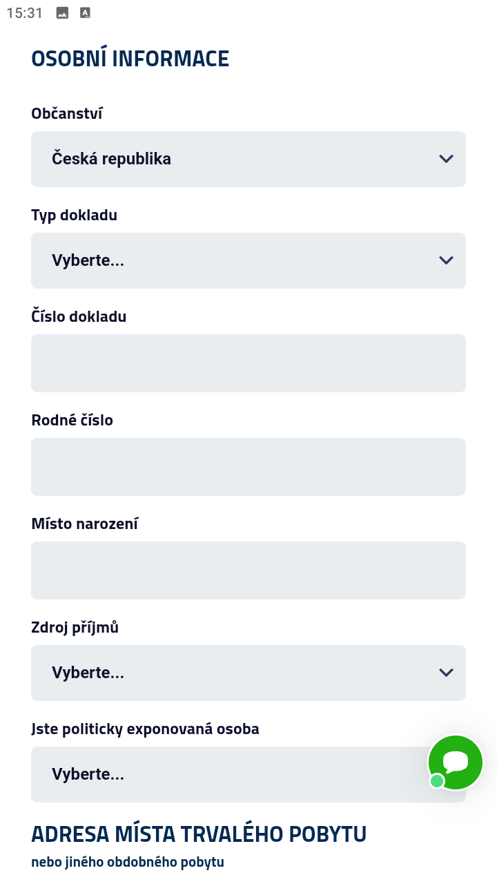 Proces registrace