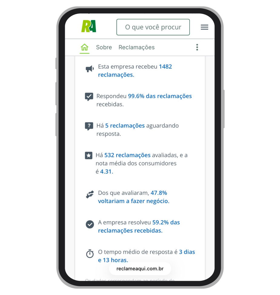 A página da Blaze no site Reclame Aqui