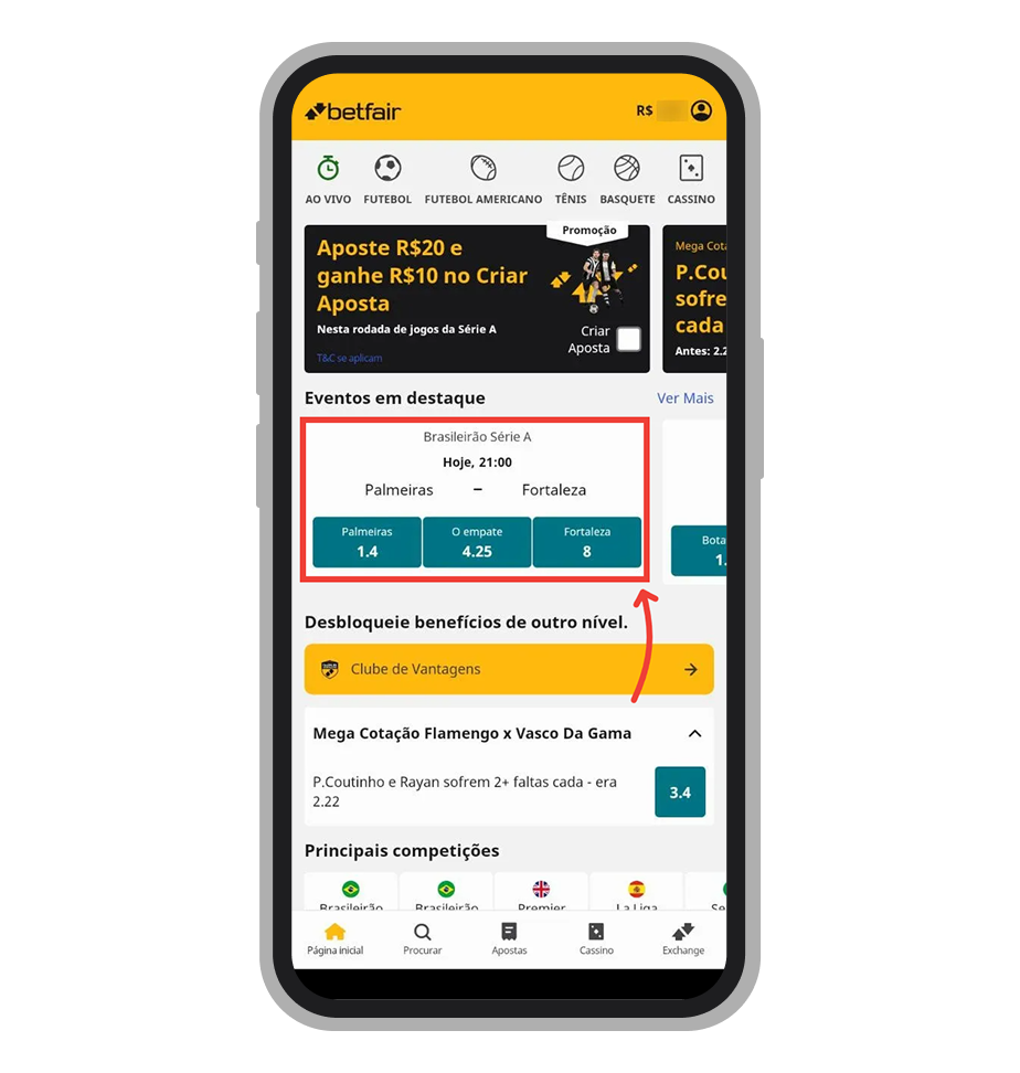 Escolha um dos eventos disponíveis 