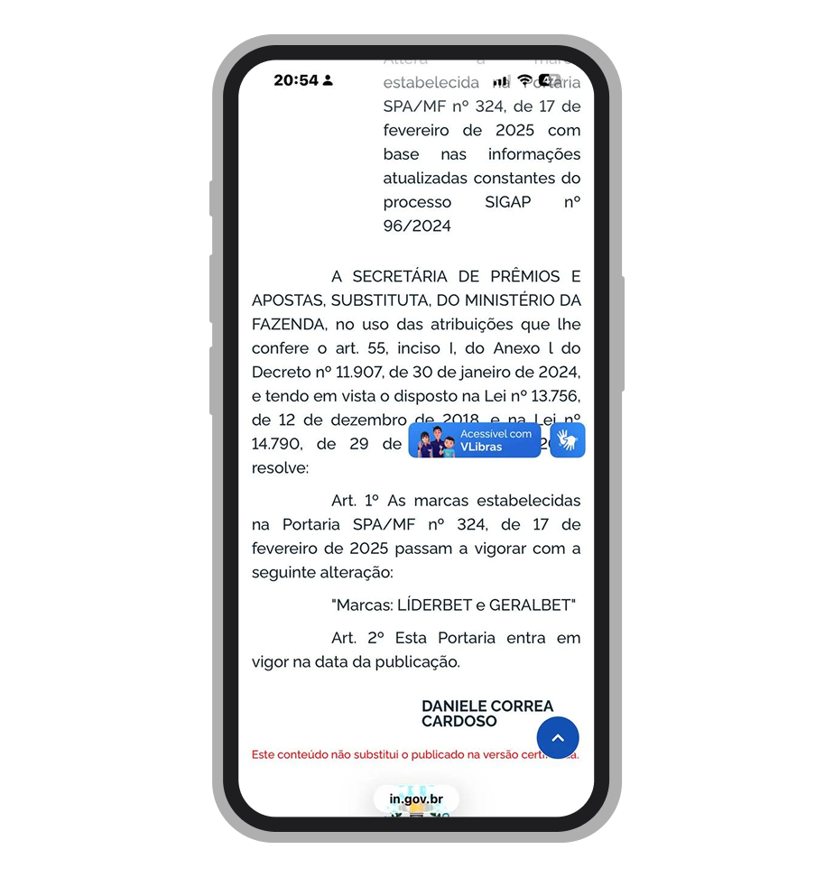 Portaria SPA/MF nº 931 de 2026 excluindo B2XBET das marcas da LOGAME