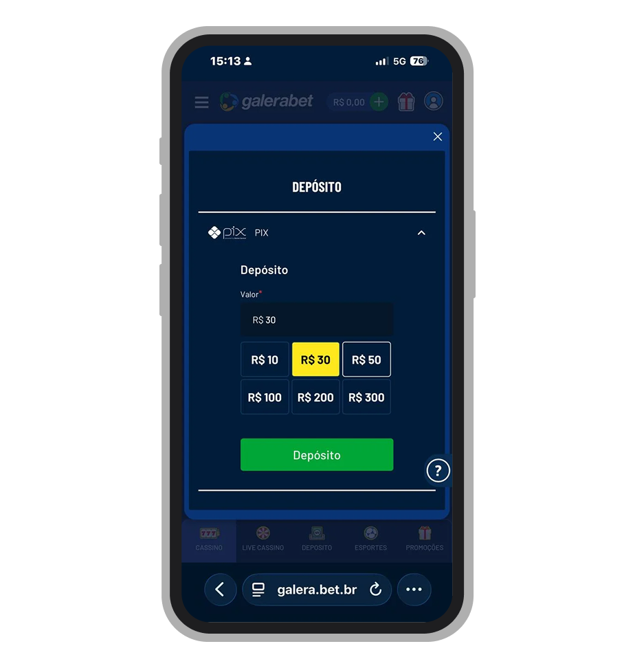 Você terá acesso apenas a essa tela antes de depositar e fazer a verificação da conta 