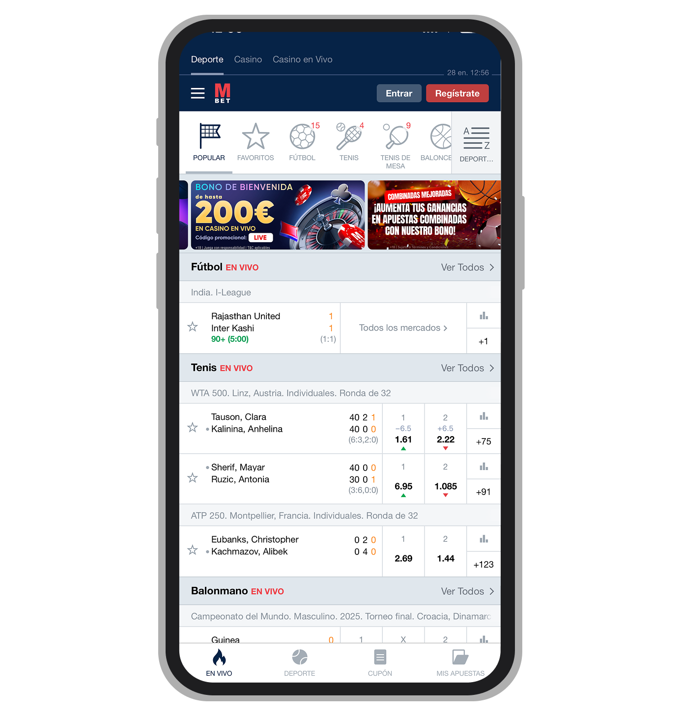 Aplicación de Marathonbet