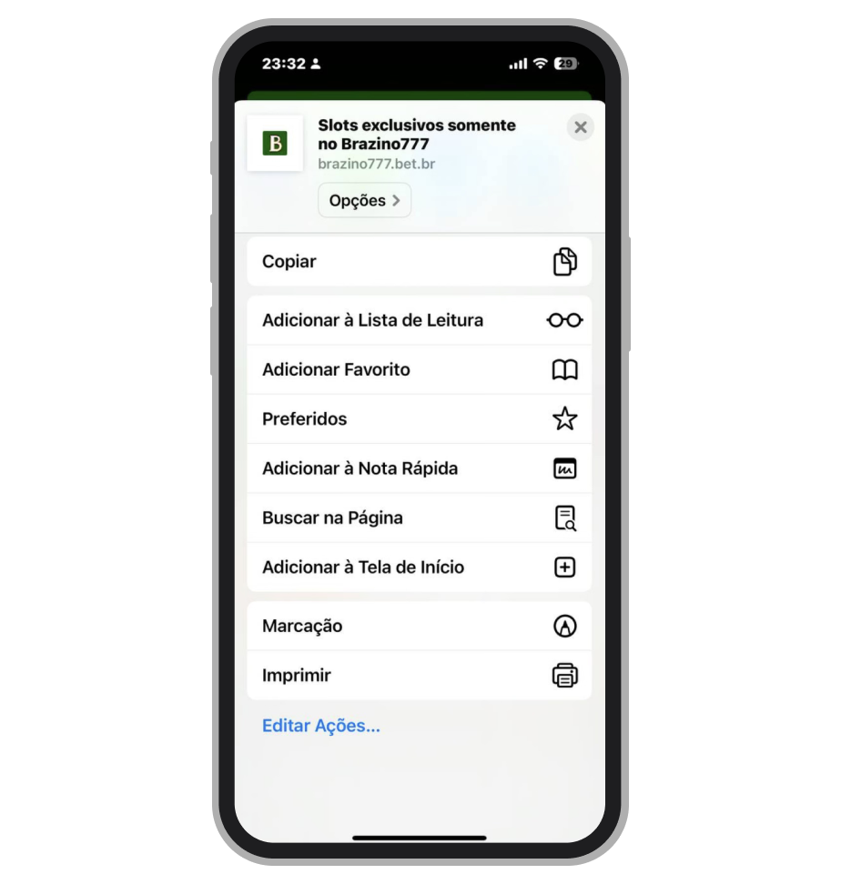 Criação de atalho no iPhone