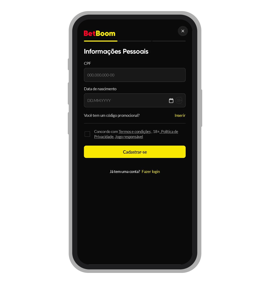 Preencha o formulário de cadastro
