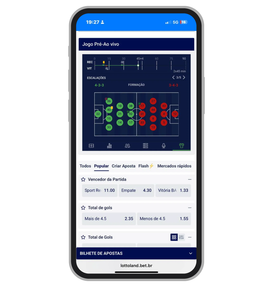 Estatísticas e mercados Flash