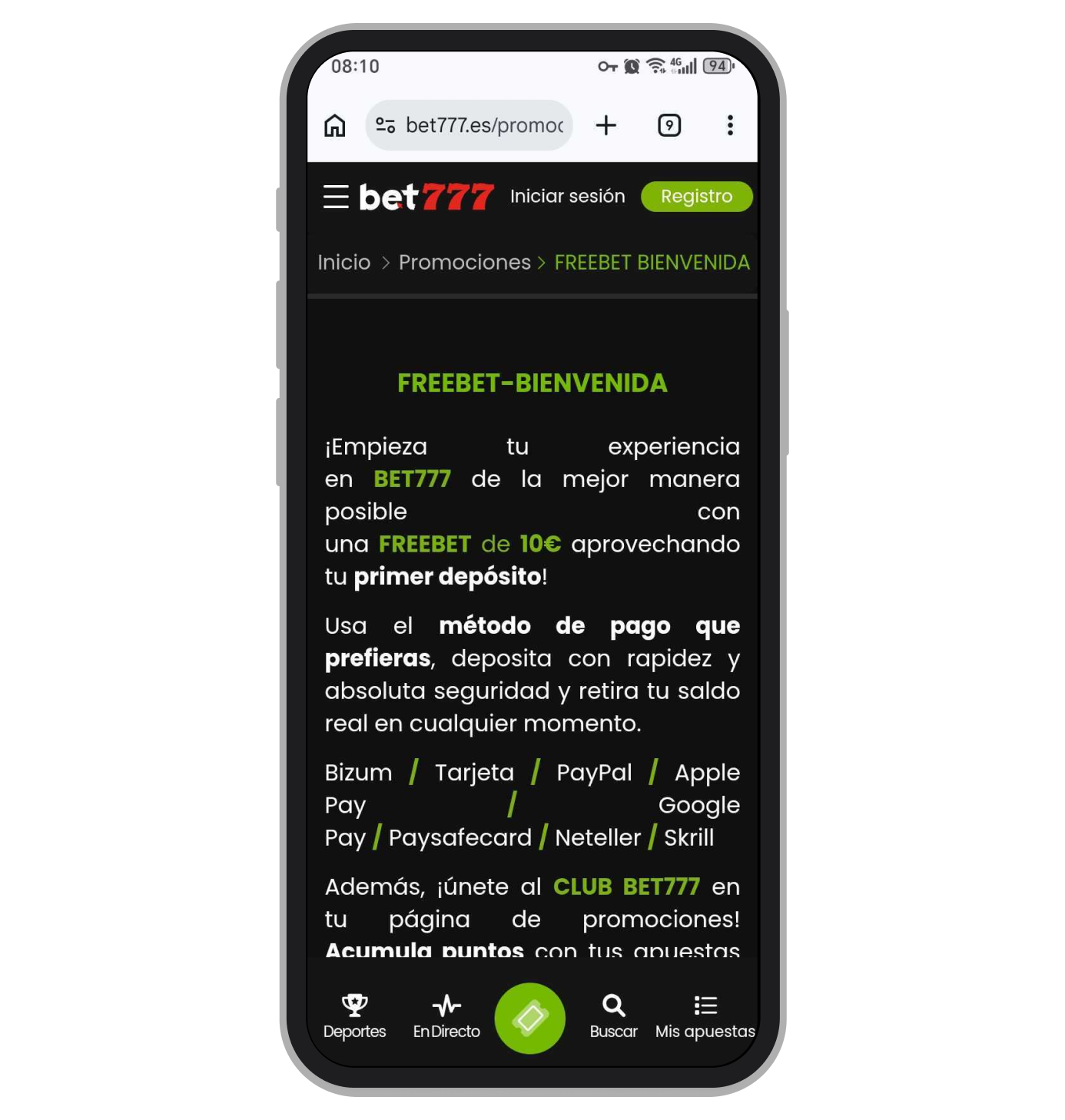 Freebet 10€