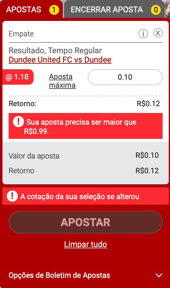 Aposta mínima aceita na Dafabet é de R$1