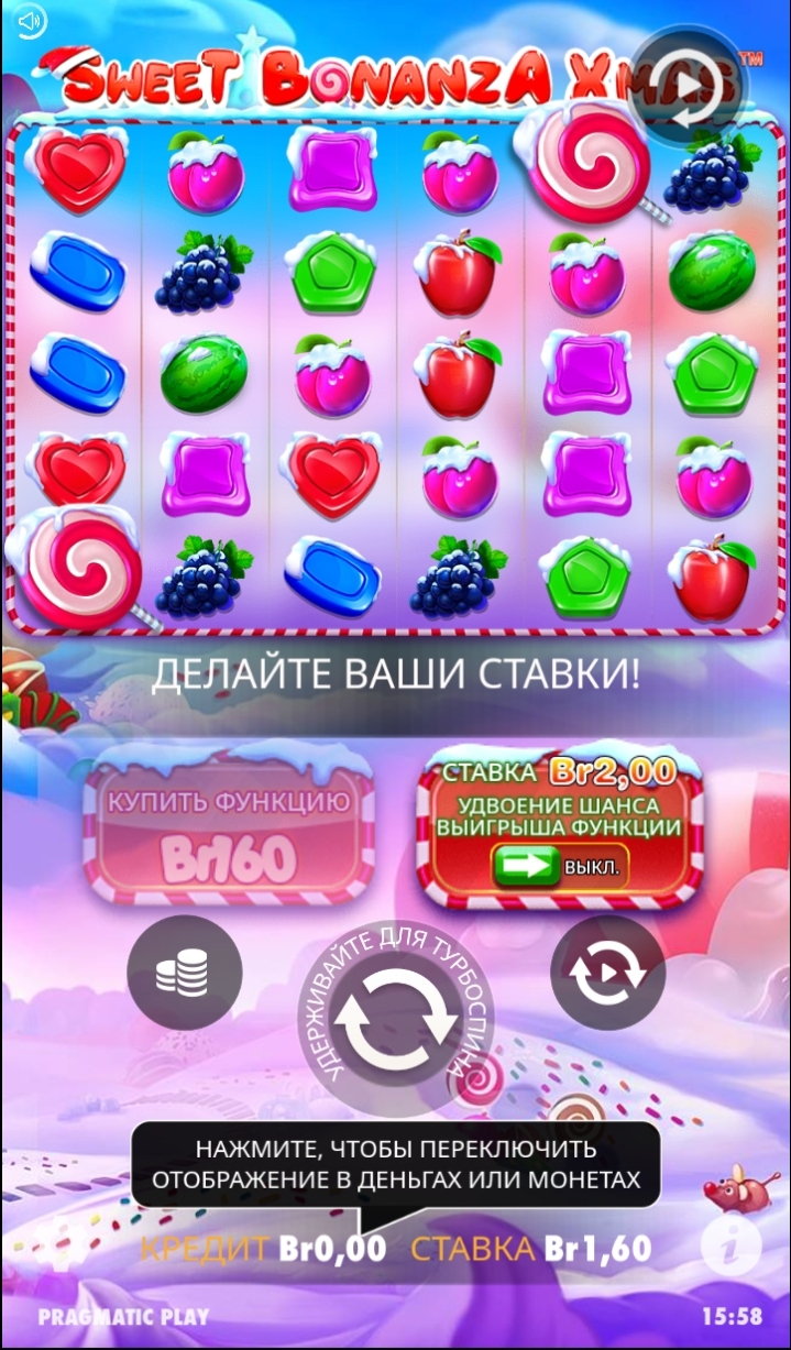 Внешний вид слота Sweet Bonanza Xmas