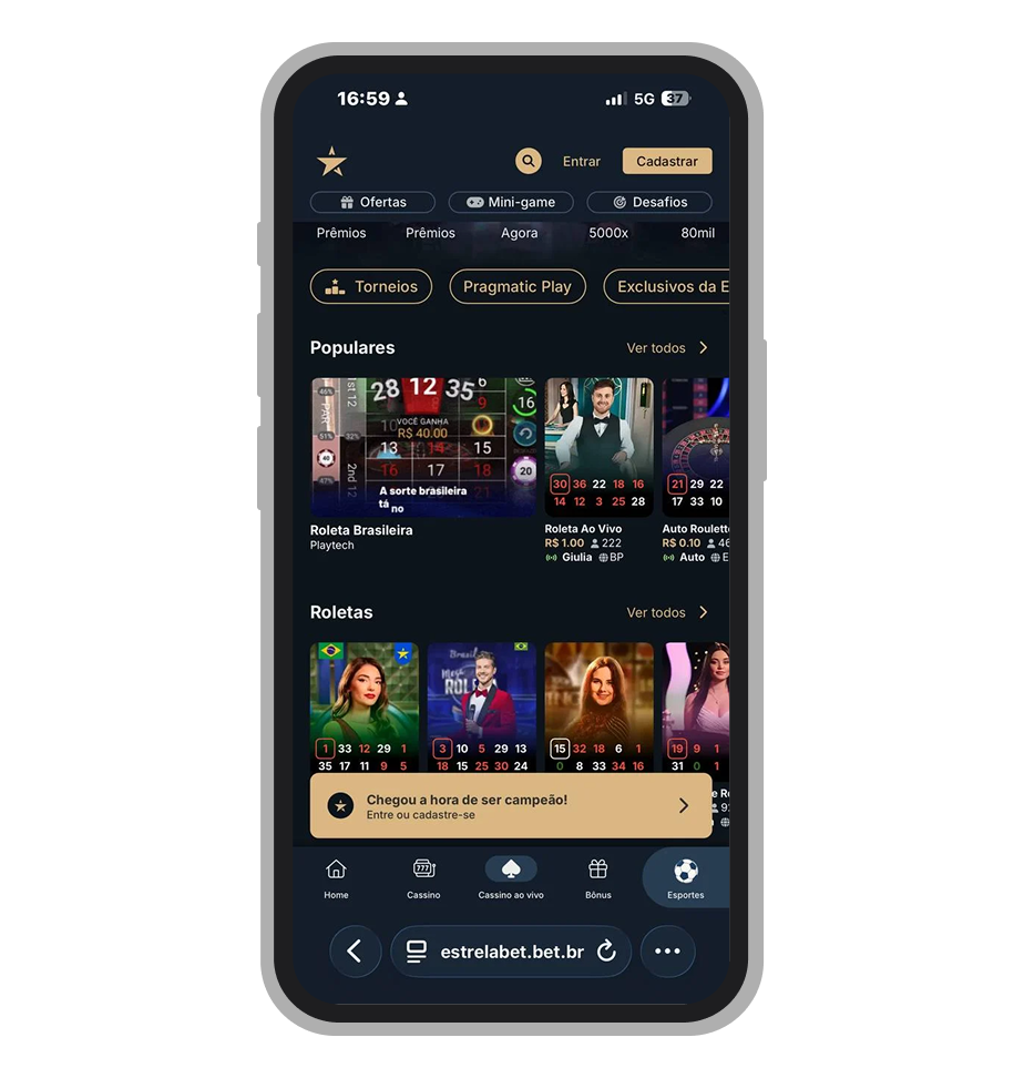 EstrelaBet cassino ao vivo 