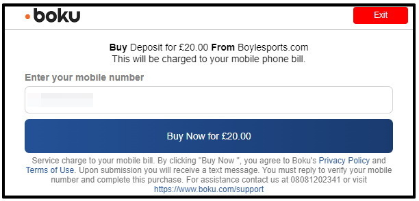 Betting with Boku: mobile phone payment confirmation