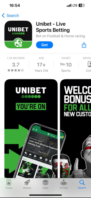 om Unibet-app'en i App Store